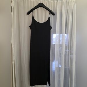 Fashion Nova Black Sleeveless Sheath Dress With Slit